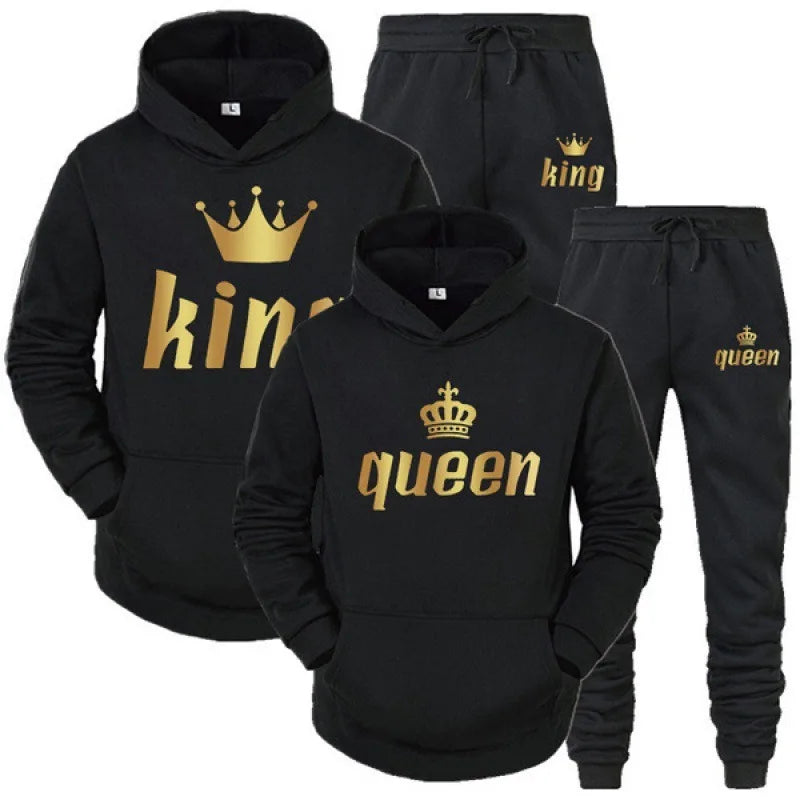 Fashion Long Sleeves KING And QUEEN Printed